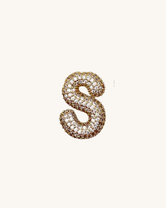 mini Diamante Initial Pendant Yellow Gold